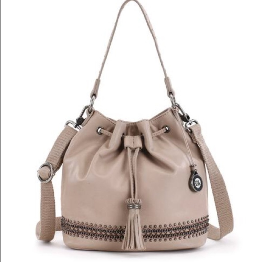 The sak // ukiah Small drawstring // taupe chain